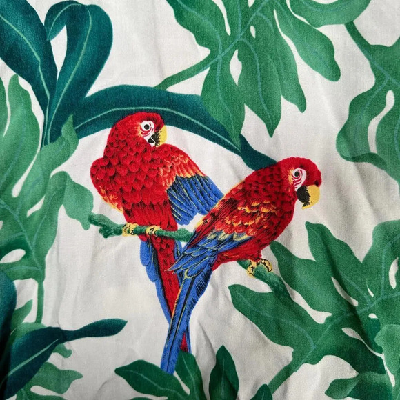 Paradise Found Hawaii Parrot Tropical Print Button Up Large - Picture 7 of 7